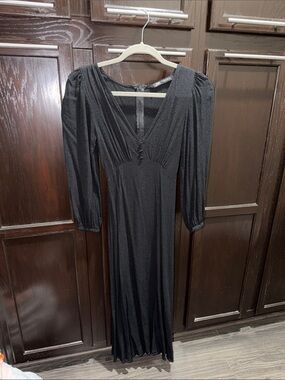 Zara black textured maxi dress